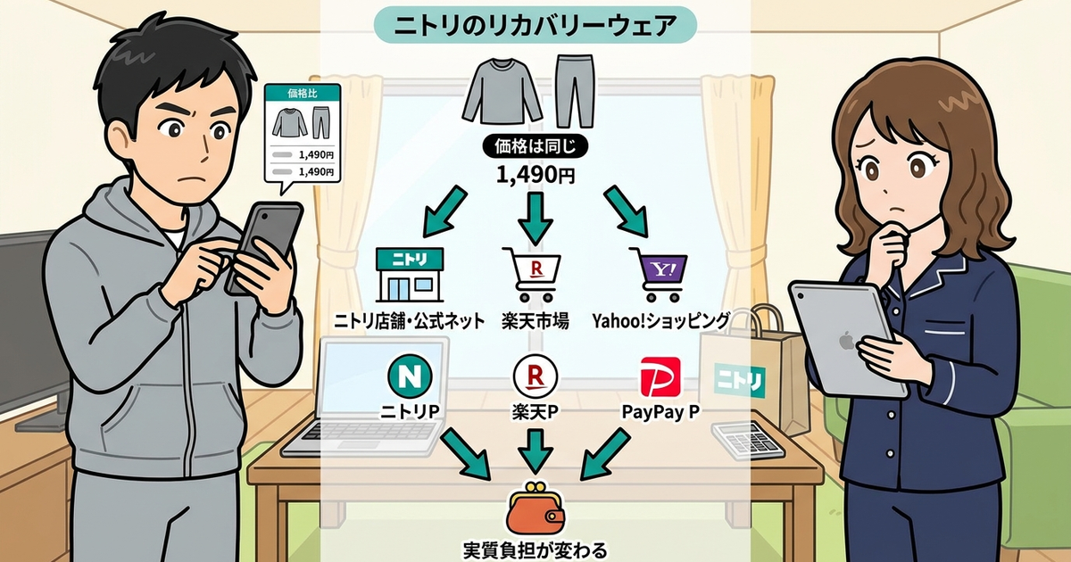 ニトリのリカバリーウェアを最安値で買う方法とポイント還元の活用