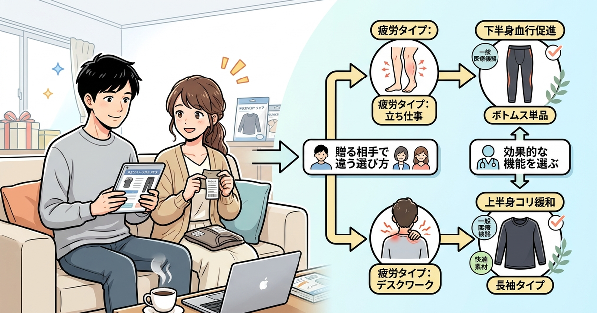 リカバリーウェアをプレゼントするとき、贈る相手で選び方が変わる理由