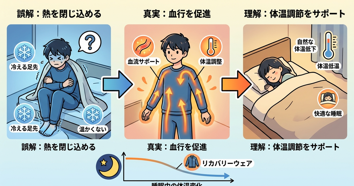 リカバリーウェアで冷え性が変わらないのは、睡眠中の体温変化を理解していないから